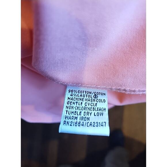 Talbots peach orange Top 12 Petite 12P Button Shirt Wrinkle Resistant Easter - Picture 6 of 6